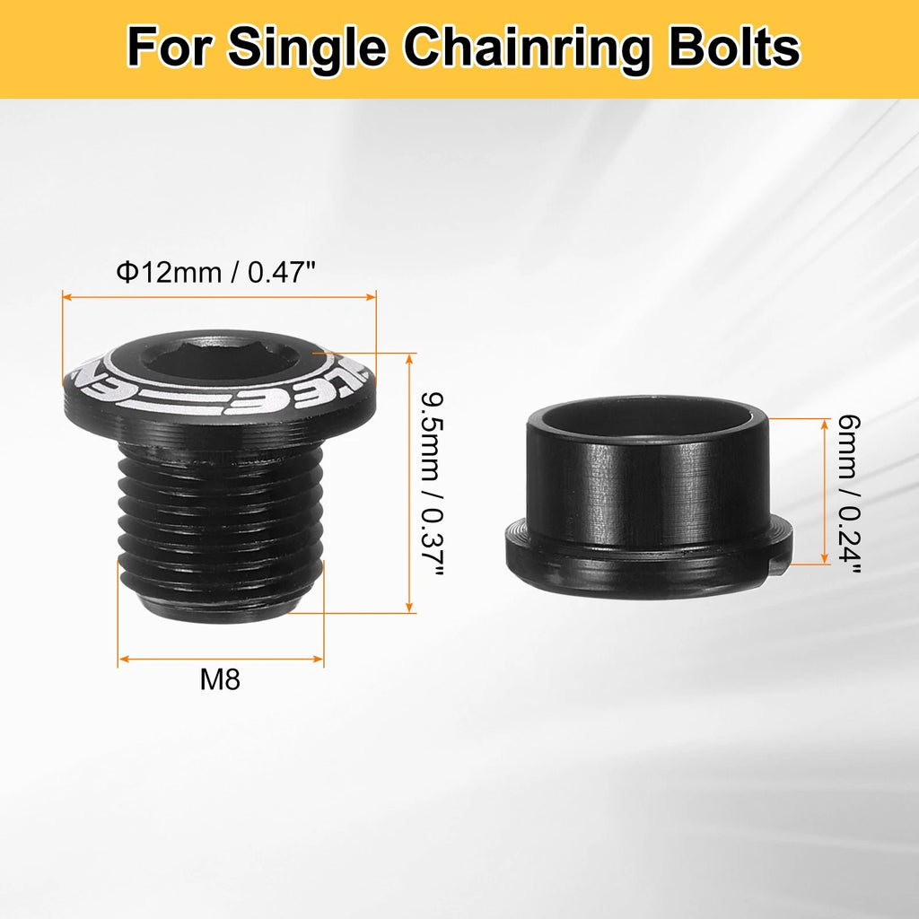 Chainring Bolts M8 Single Chainwheel Replacement for Bike (Aluminum) (Set)