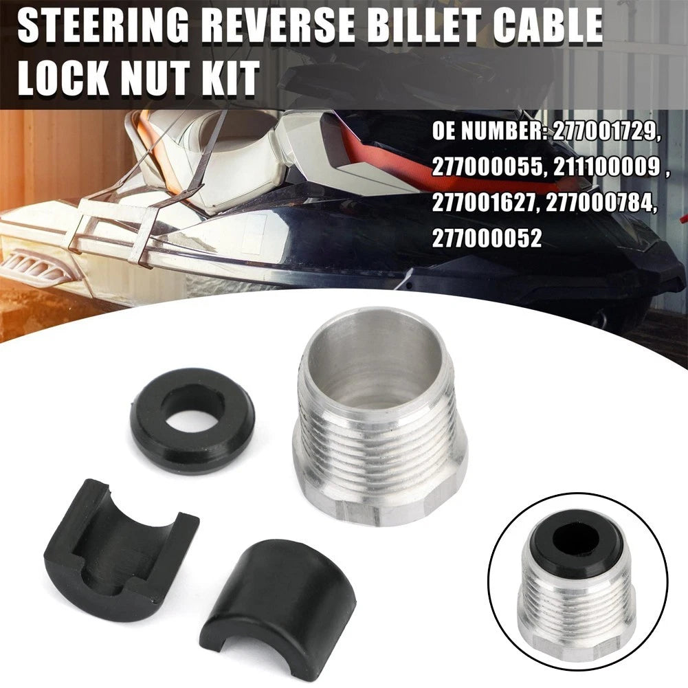 4X Steering Reverse Aluminum Cable Lock Nut Kit 277001729/277000055 for SeaDoo