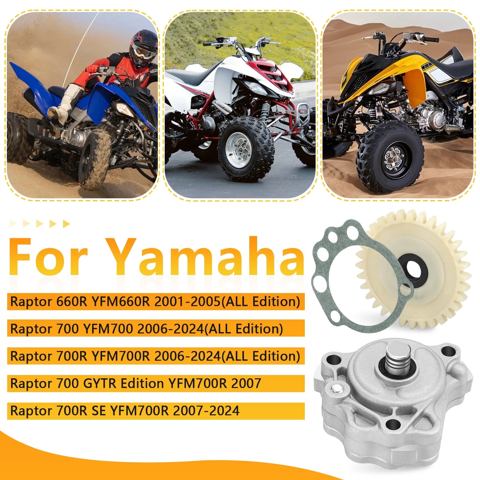 Oil Pump & Drive Gear Gasket Kit for Yamaha Raptor 700 (2006–2024) 5LP-13300-00-00