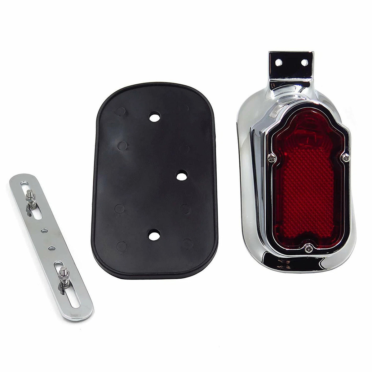 12V Chrome Red Tombstone Brake Tail Light for Harley Motorcycle
