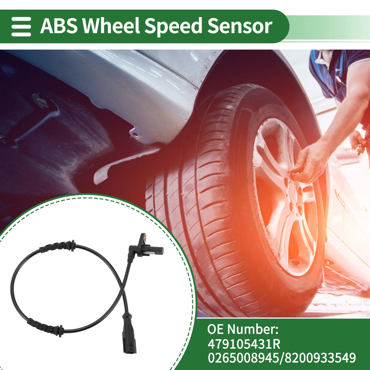 ABS Wheel Speed Sensor for Renault Clio (2001–2012) No. 479105431R, 0265008945