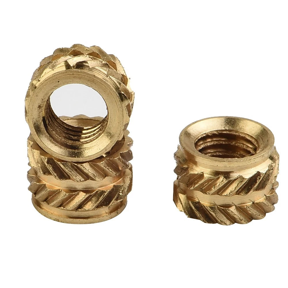 Set of 100 Brass Self Clinching Insert Nuts for Plastics