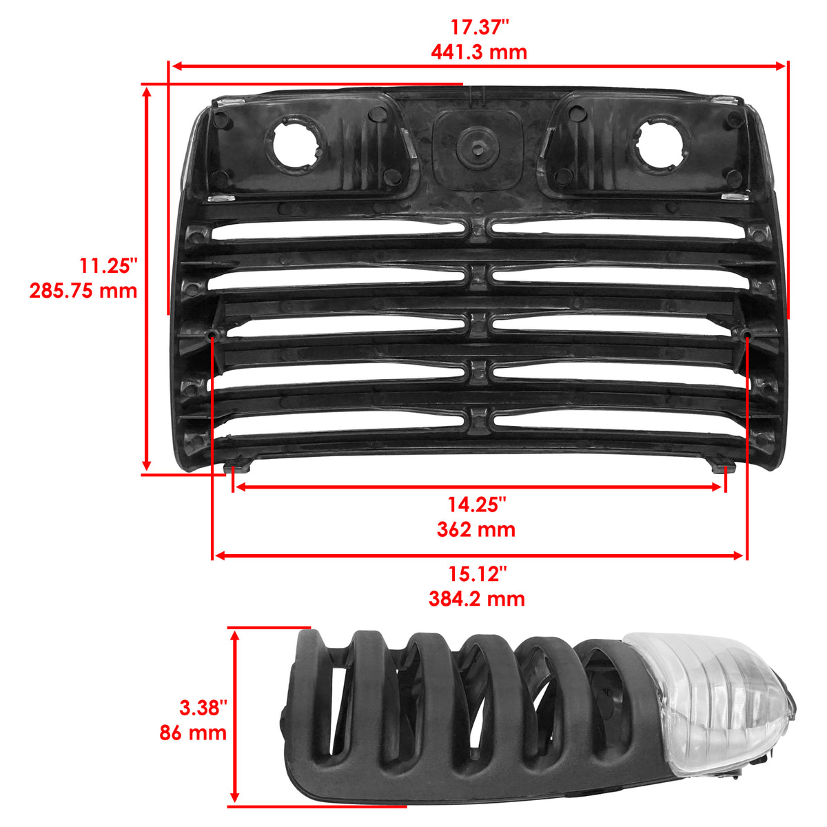 Front Grille and Bumper Replacement for John Deere LT133 LT150 (1990–1998)