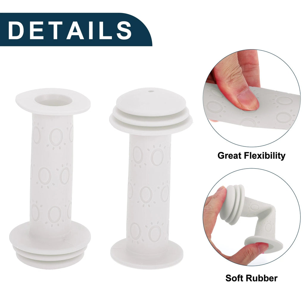 Handlebar Grips 105mm Soft End Covers for Child Bike MTB White Pair (1 Pair)