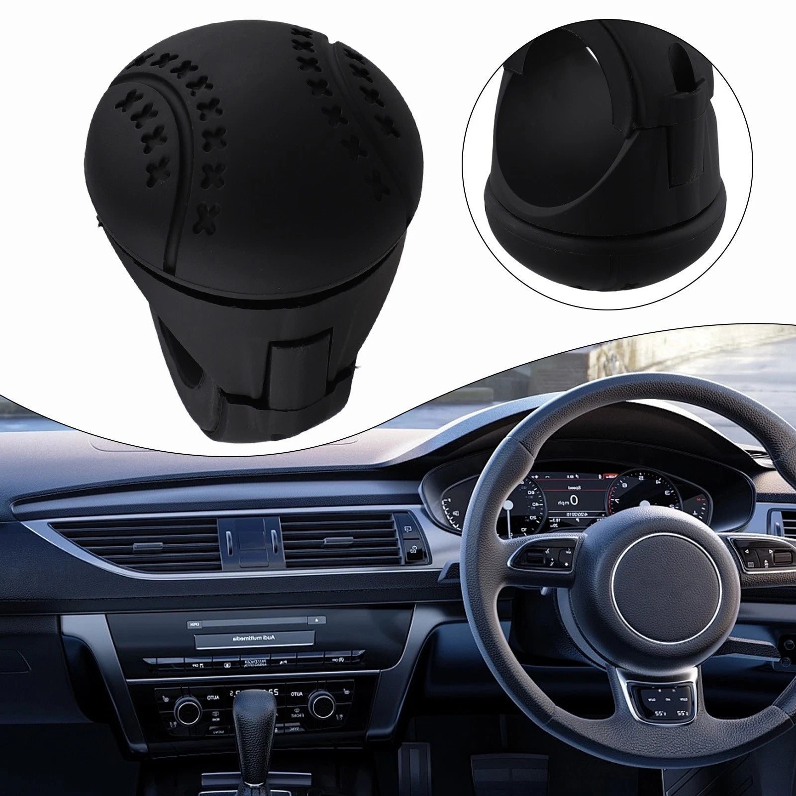 Steering Wheel Aid Handle for Easy Install (360 Degree Functionality)