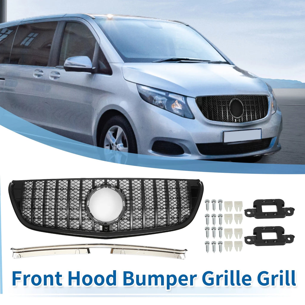 Front Upper Bumper Grille Grill Replacement for Mercedes-Benz Vito (W447) (2014–2023)
