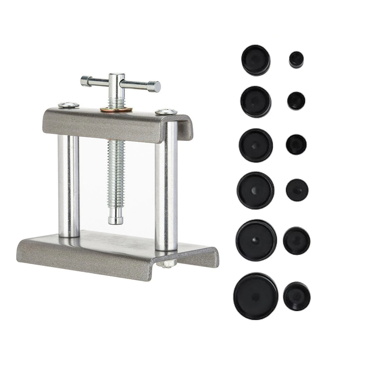 Watch Repair Press Tool for Back Case Covers (12 Interchangeable Molds)