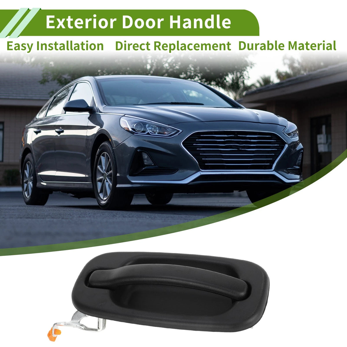Exterior Door Handle Replacement for Chevrolet for GMC Silverado Black Rear Left (2010–2015)