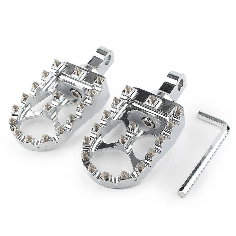 Wide Foot Peg MX Style for Harley Dyna Sportster (2004–2023) Chrome