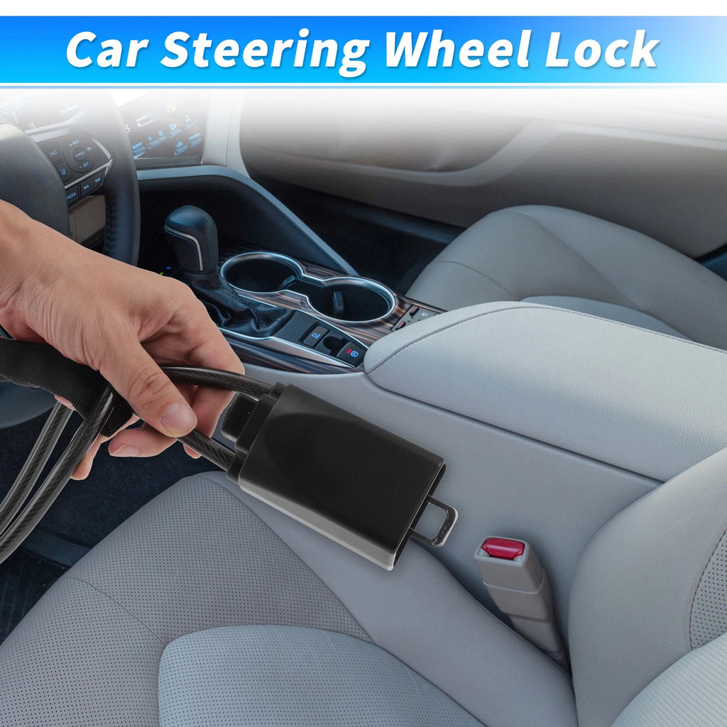 Steering Wheel Lock & Seat Belt Lock for Universal Vehicles (2010–2023)