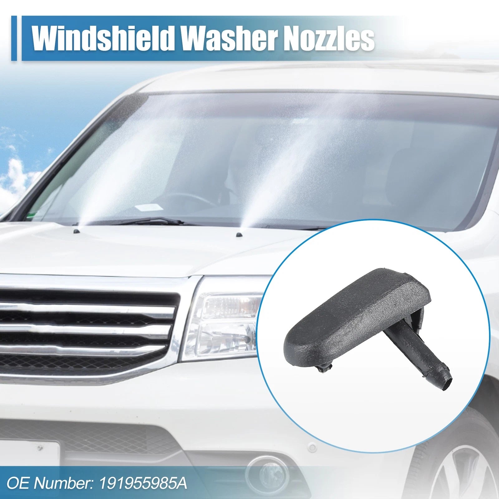Windshield Washer Nozzle Spray Jet 2PCS for Volkswagen Golf (1999–2006)