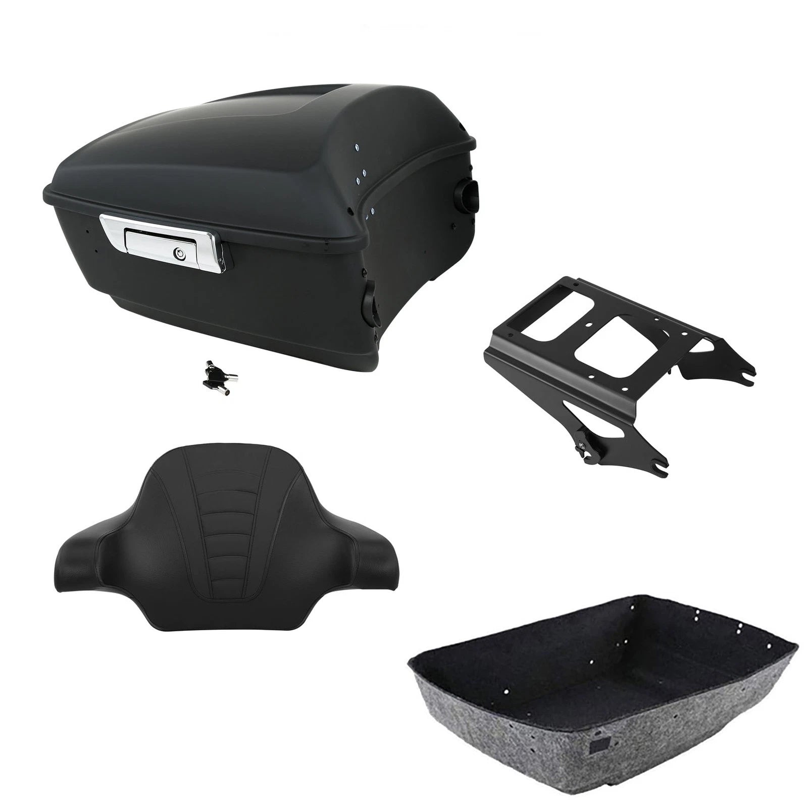 Matte Black Trunk Backrest Mount Rack for Harley Electra Glide (2009–2013)