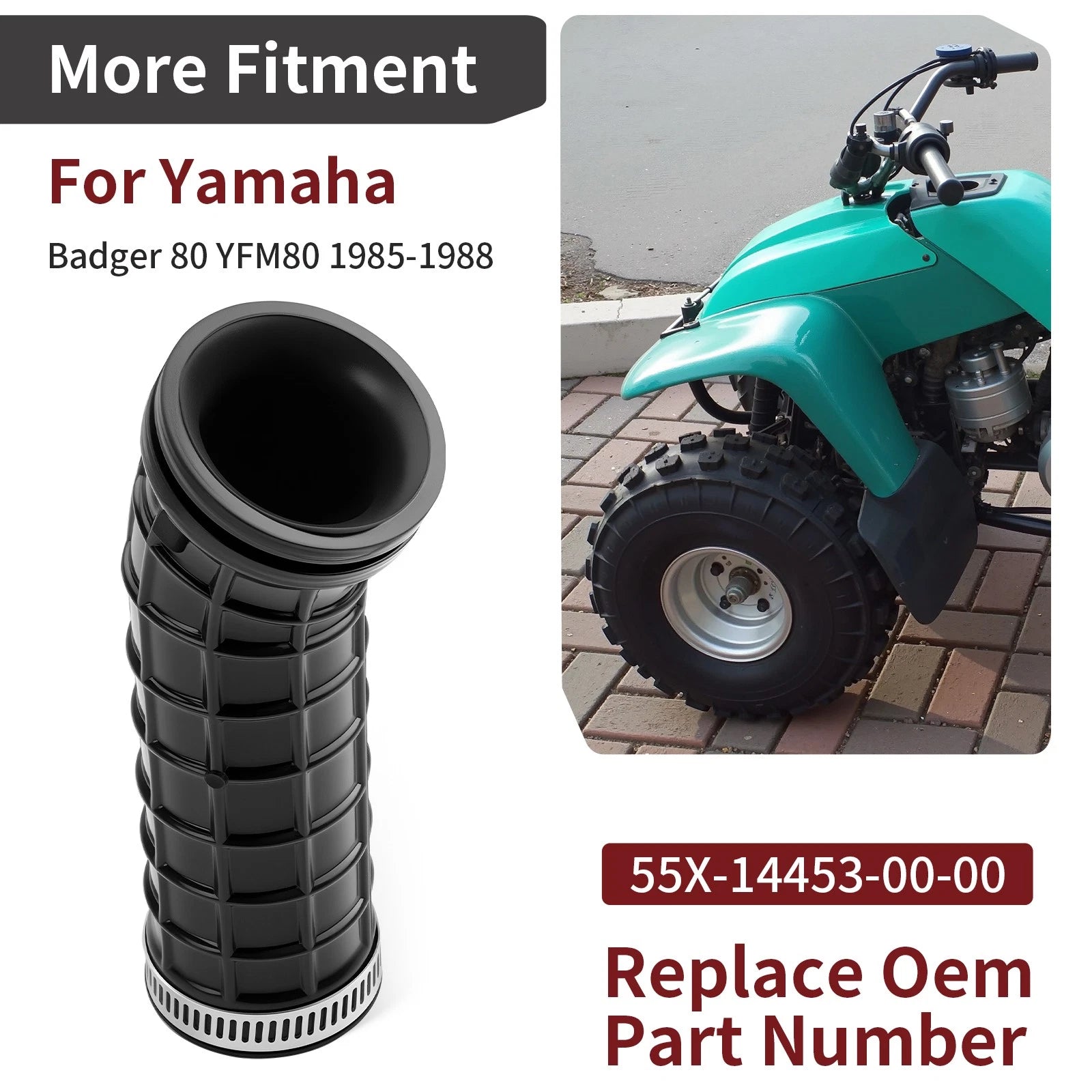 Air Joint Intake Boot 55X-14453-00-00 for Yamaha Badger 80 YFM80 (1985–1988)