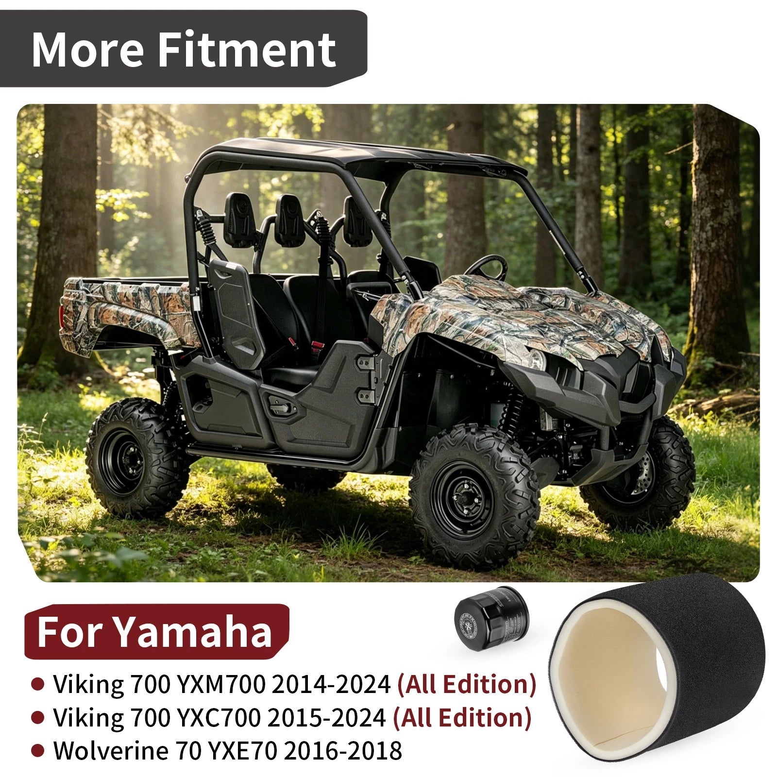Air Filter & Oil Filter for Yamaha Viking 700 YXM700 YXC700 Wolverine 70 YXE70