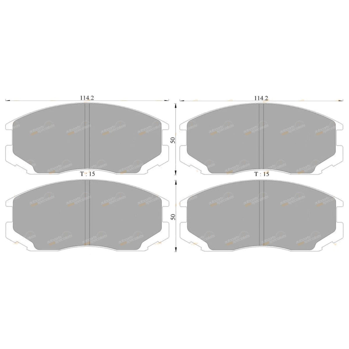 Set of 4 Bosch Front Disc Brake Pads for Mitsubishi Mirage CE (1996–2003)