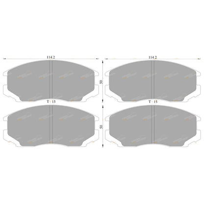 Set of 4 Bosch Front Disc Brake Pads for Mitsubishi Mirage CE (1996–2003)