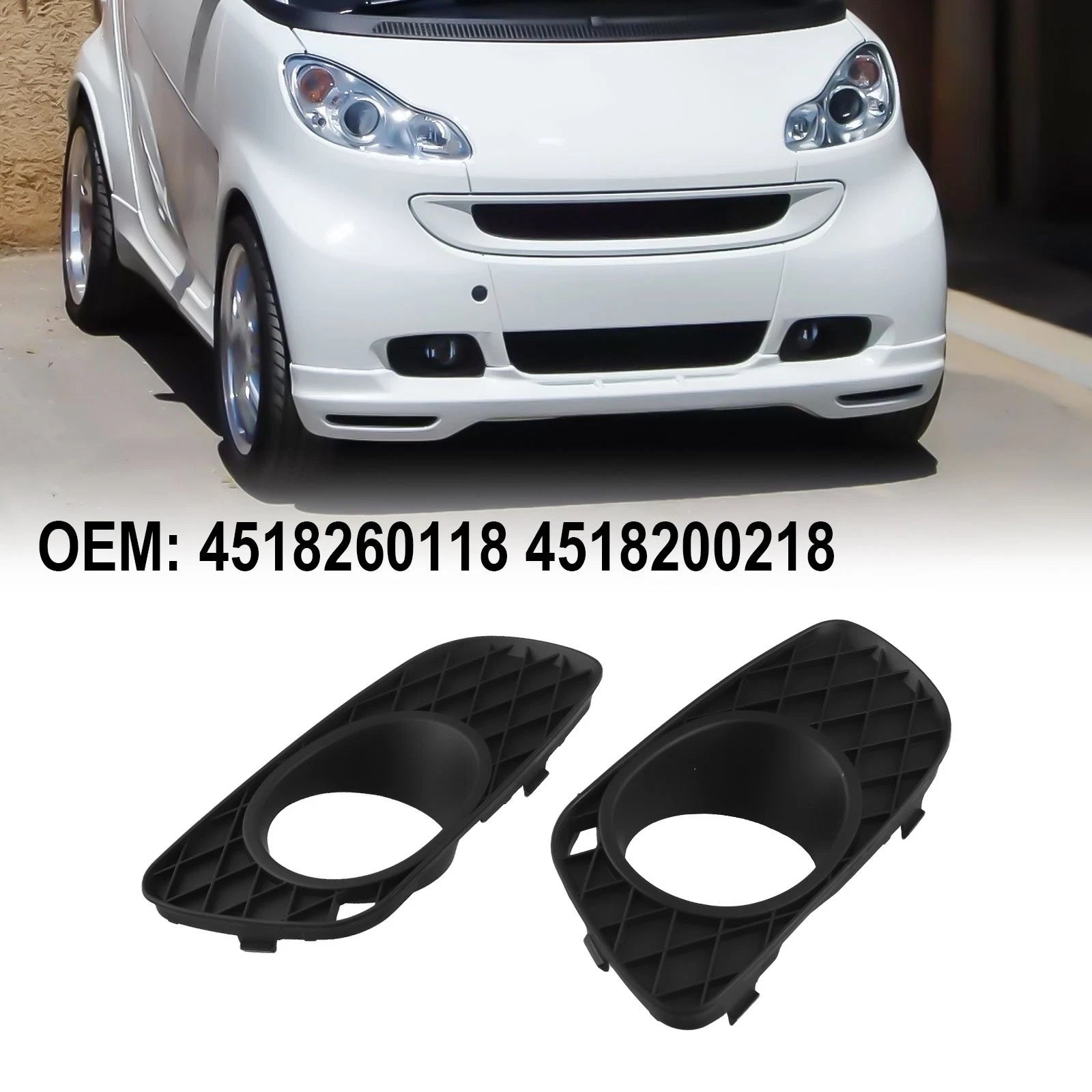 Fog Light Lamps with Cover Frames for Smart ForTwo 451 (2007–2014)