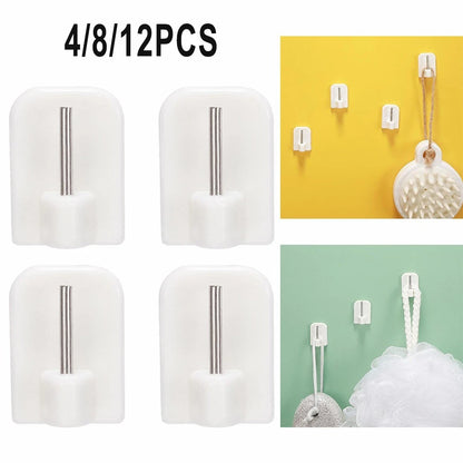 Set of 12 Self-Adhesive Curtain Hooks for Curtain Rods