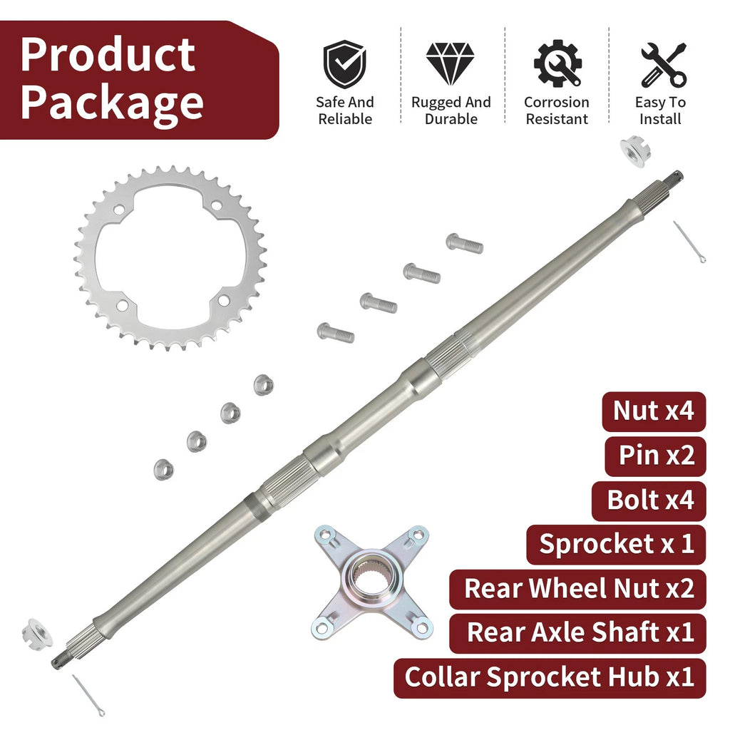 Rear Axle Kit for Yamaha YFZ450 (2004–2023) 5TG-25381-00-00 1S3-25386-00-00 5TG-25438-10-00