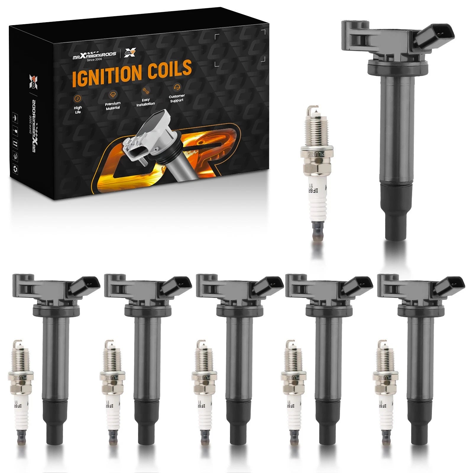 6x Iridium Spark Plug + Ignition Coil Set for Lexus ES RX 300/330 (1999–2006)