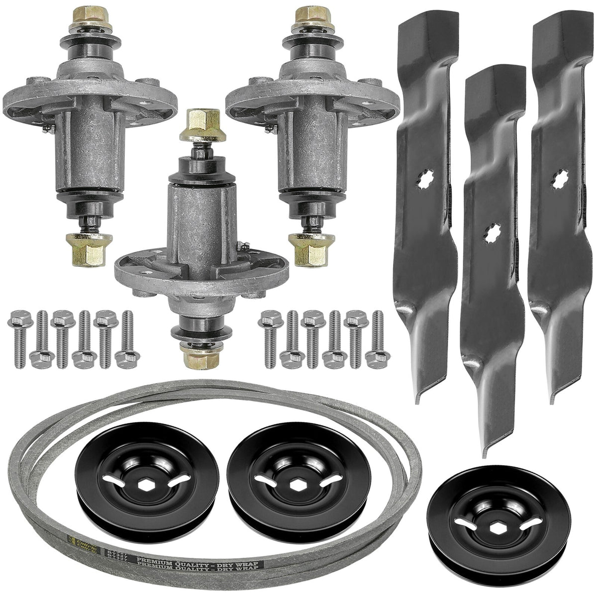 Deck Spindle Blade Belt Pulley Kit for John Deere LA130 LA140 (2004–2010)
