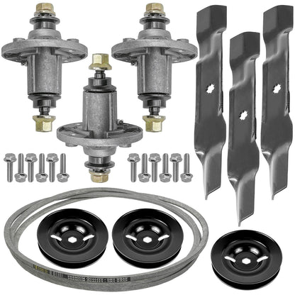 Deck Spindle Blade Belt Pulley Kit for John Deere LA130 LA140 (2004–2010)