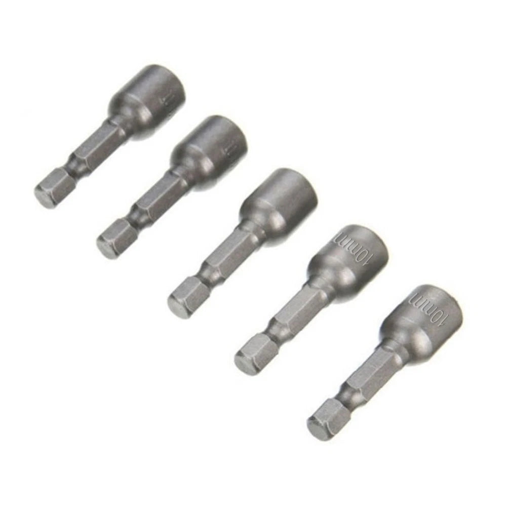 5-Piece Magnetic Nut Driver Set with Quick Release Hex Shank for Drill Bit Tools