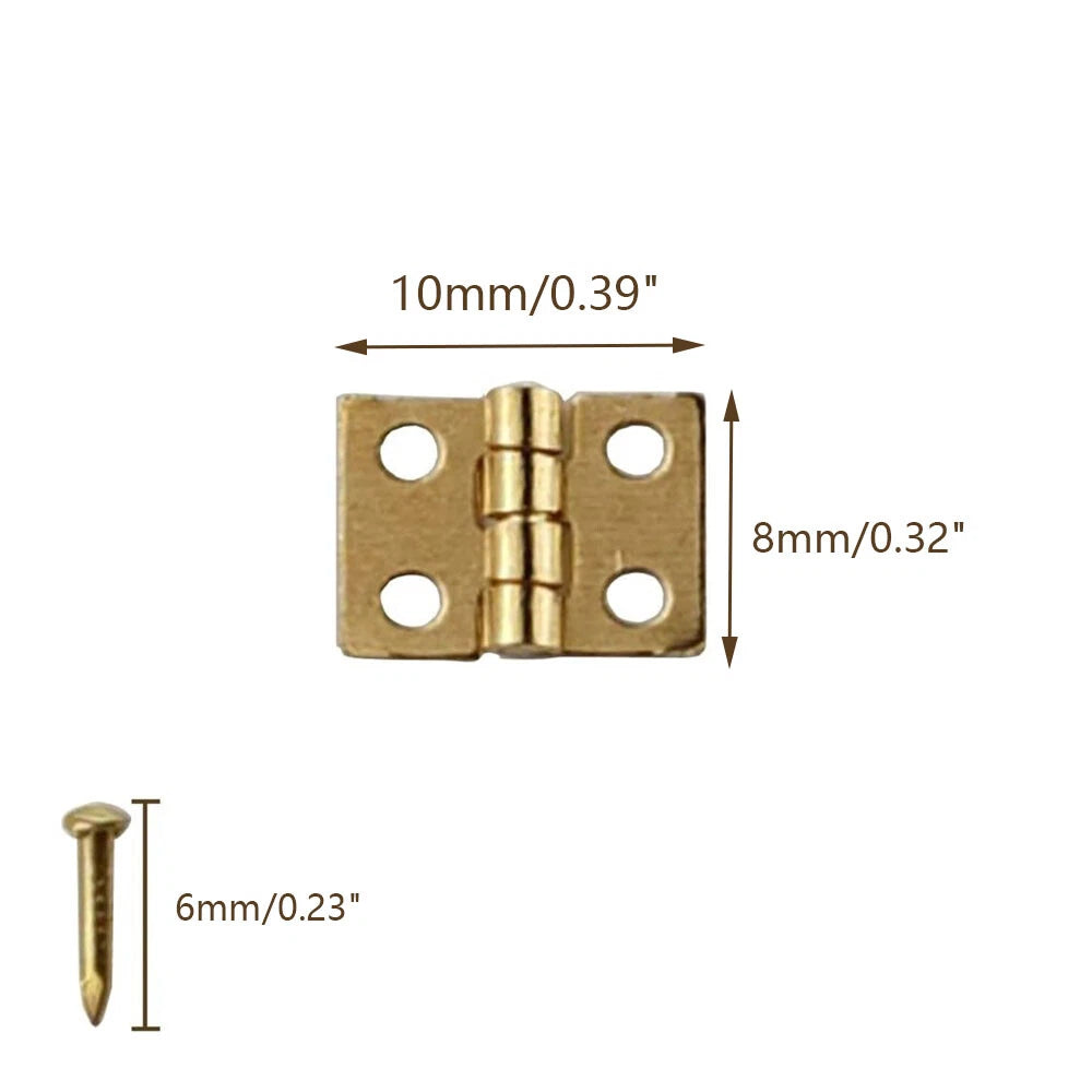 100pcs Mini Brass Hinges for Craft Door Box (8x10mm)