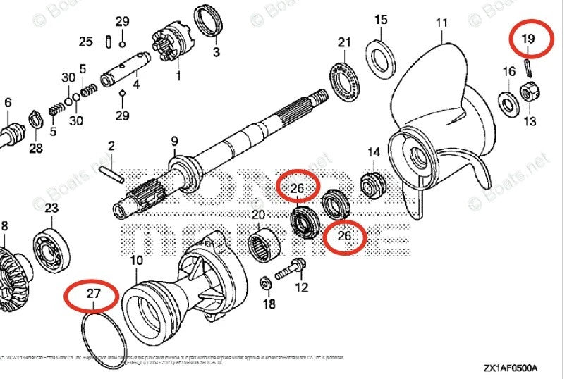 Lower Unit Seal Kit for Honda Outboard BF115D BF150D BF175A BF200A BF225A (2000–2023)