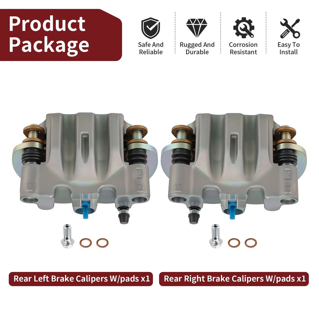 Rear Brake Calipers with Pads for Polaris RZR XP 4 Turbo S (2019–2020) 1913219 1913220