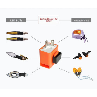 12V Buzzer Flasher Relay for Motorcycle LED Turn Signal Systems