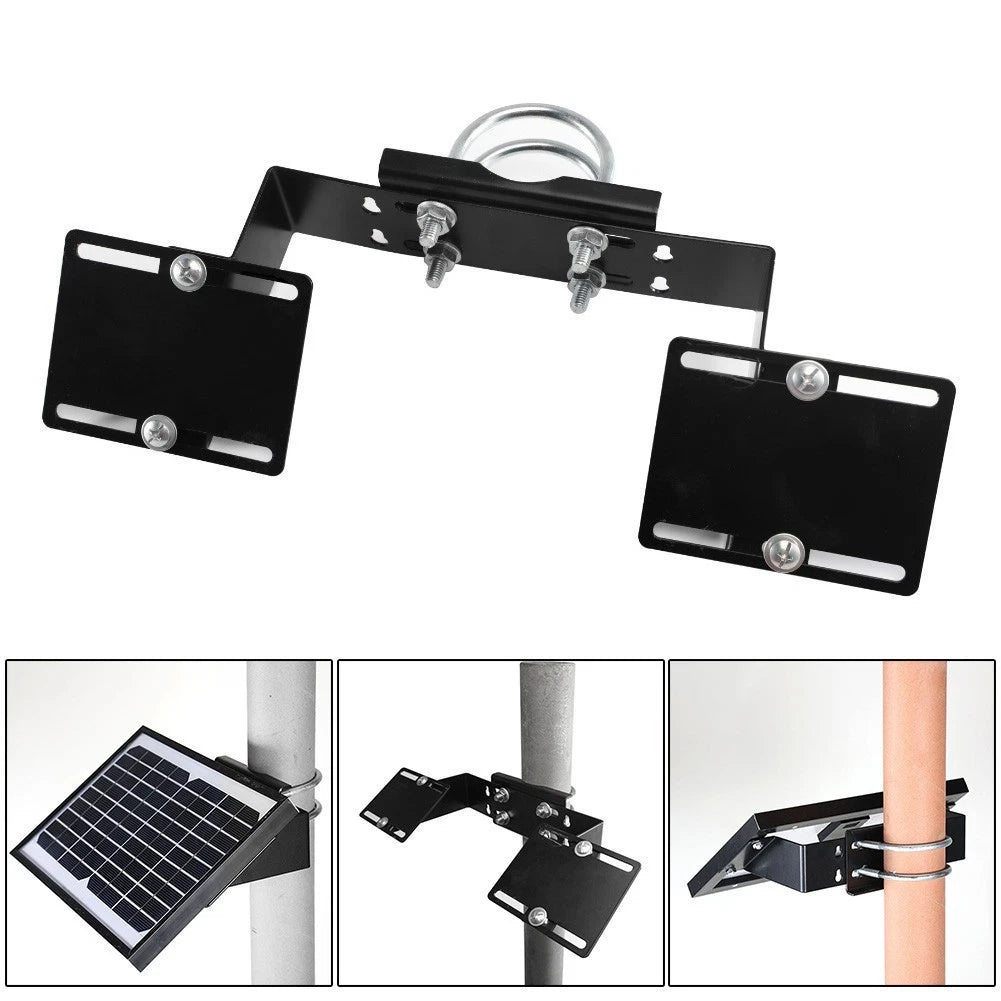 Adjustable Outdoor Solar Panel Bracket for Secure Pole Mounting