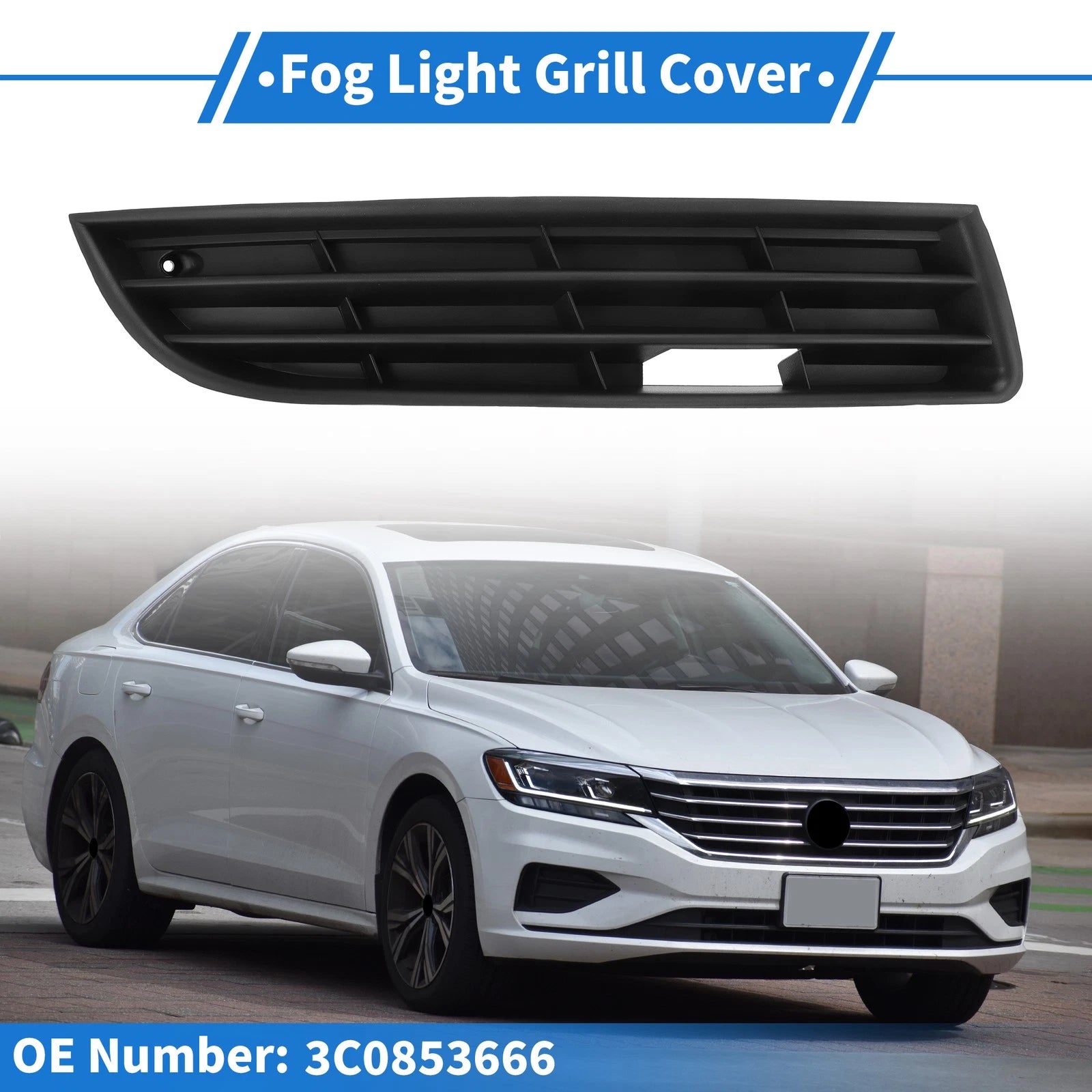Front Right Fog Light Grill Replacement for Volkswagen Passat (2007–2011)