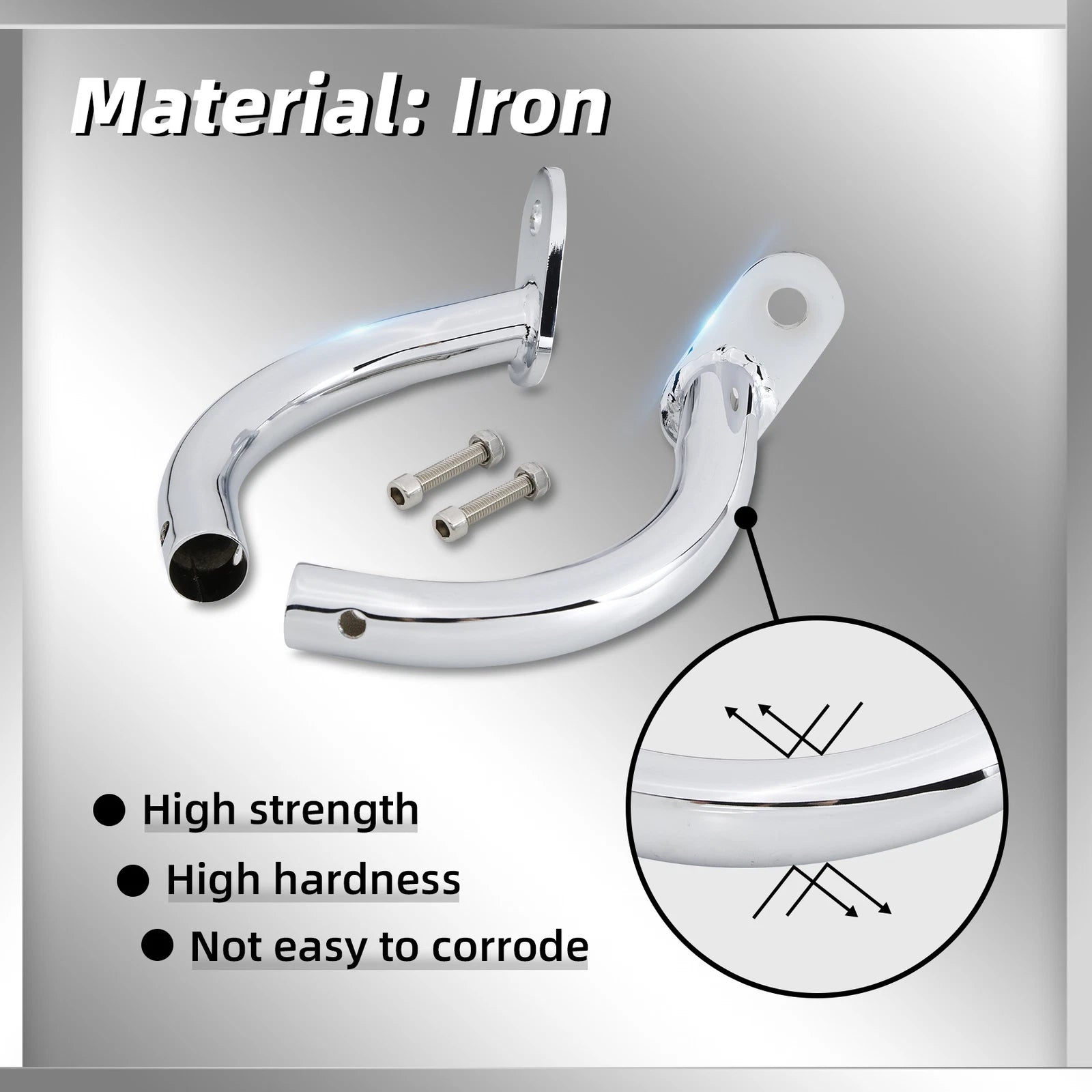 Chrome Saddlebag Guard Support Brackets for Harley Touring FLHT (1997–2008)