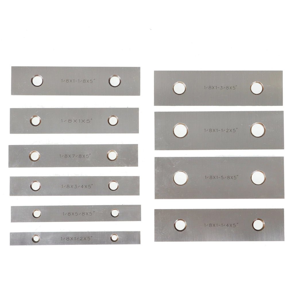 Set of 10 Precision Parallel 1/8 × 5" 0.0003 Tolerance