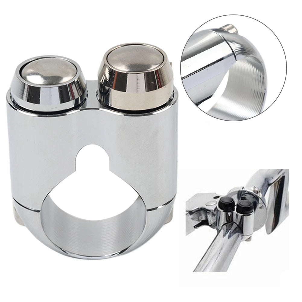1" Handlebar Switch 2 Button Horn Light Control for Harley Dyna (1991–2023)