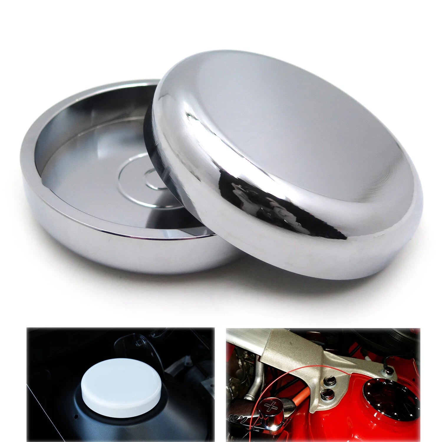 2X Billet Chrome Strut Tower Covers for Camaro 2SS/RS (2010–2015)