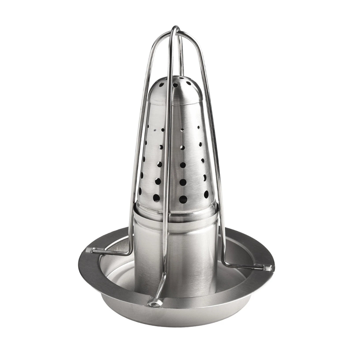 Stainless Steel Chicken Roaster with Circular Beer Can Slot