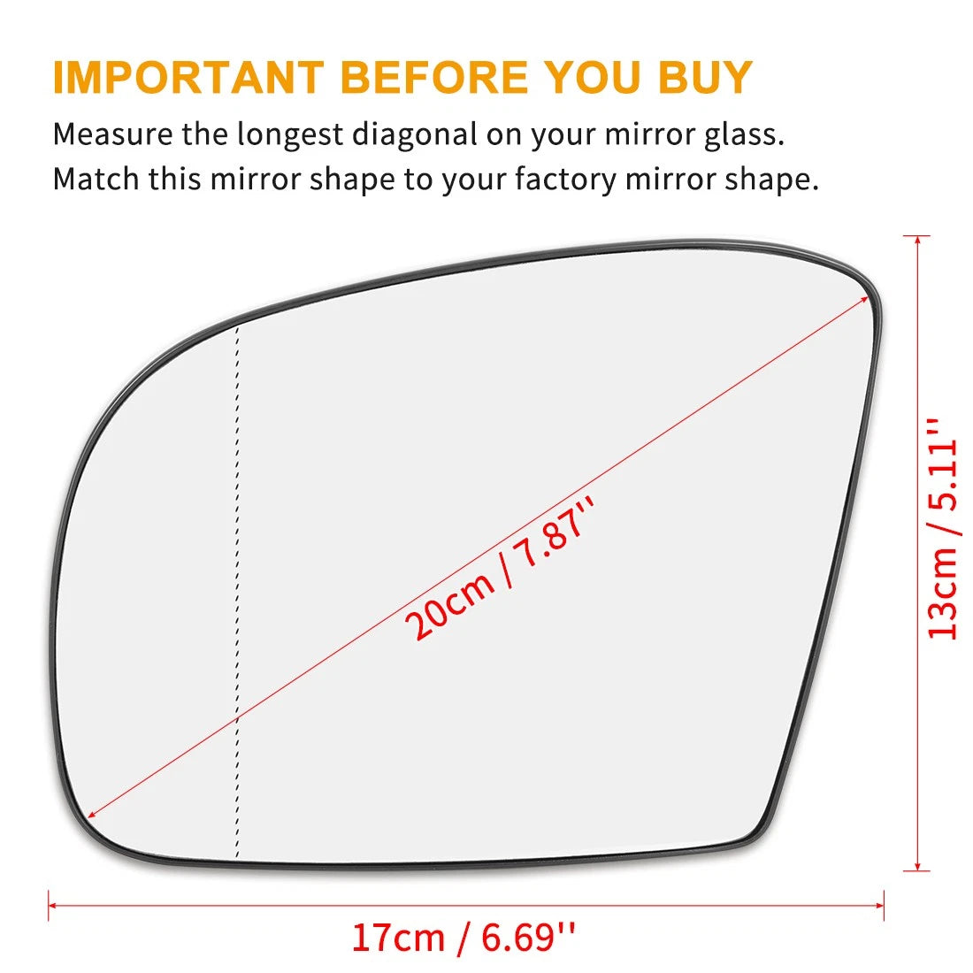 Heated Mirror Glass Replacement for Mercedes-Benz GL320 (2007–2008) Driver Side