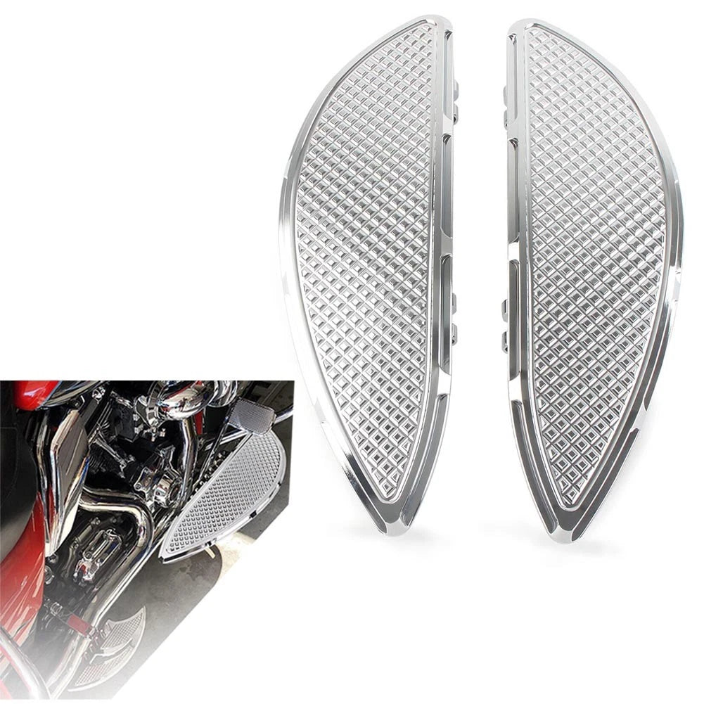 2X Driver Floorboards for Harley Road Electra Glide Classic FLHTC FLHTCU (–) Chrome