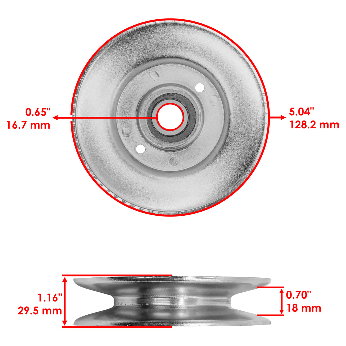 Deck V-Idler Pulley Replacement for John Deere 120 140 300 48 54 60 (2000–2009)