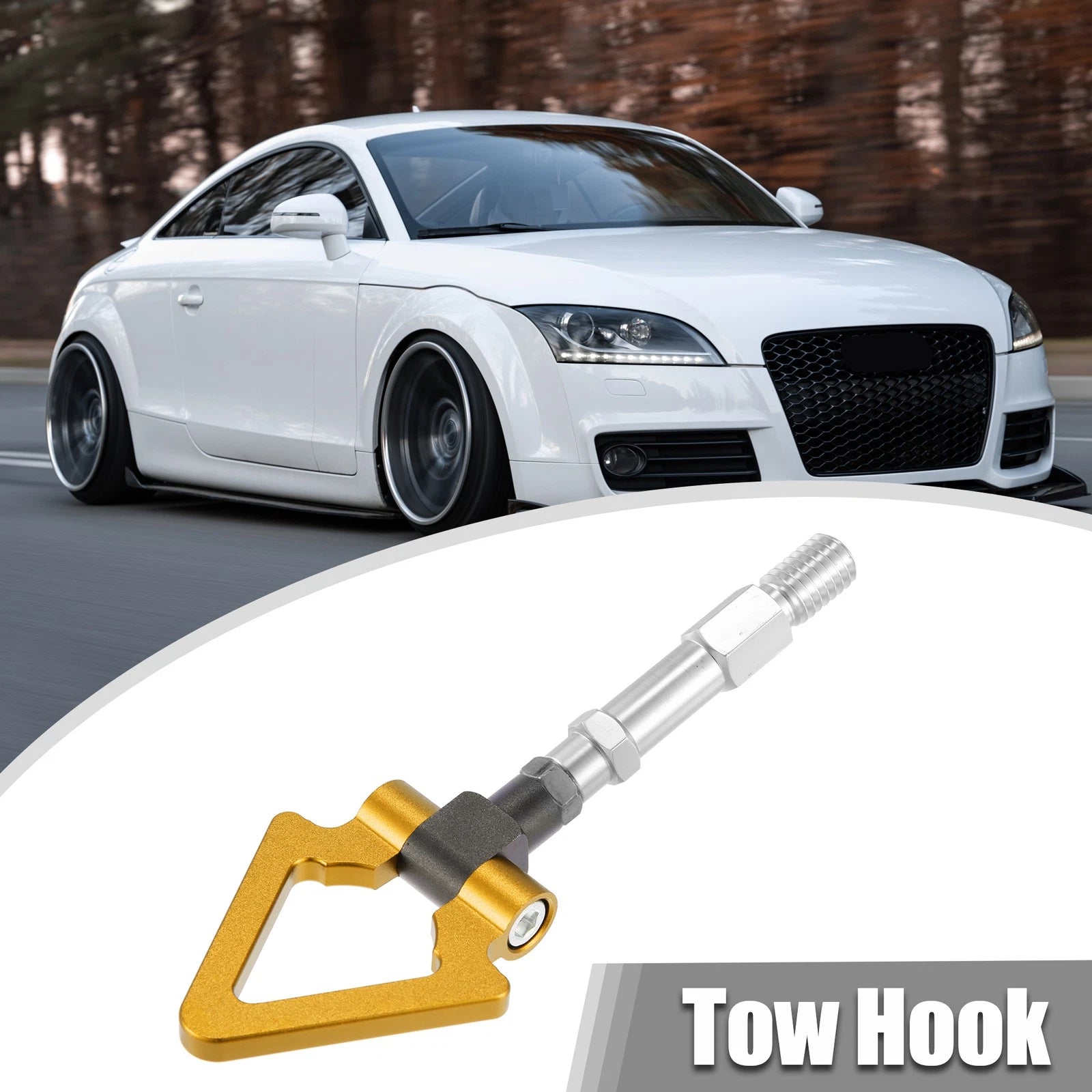Tow Hook Screw for Audi Triangle Bumper Trailer Tow Hook Bolt (Gold)