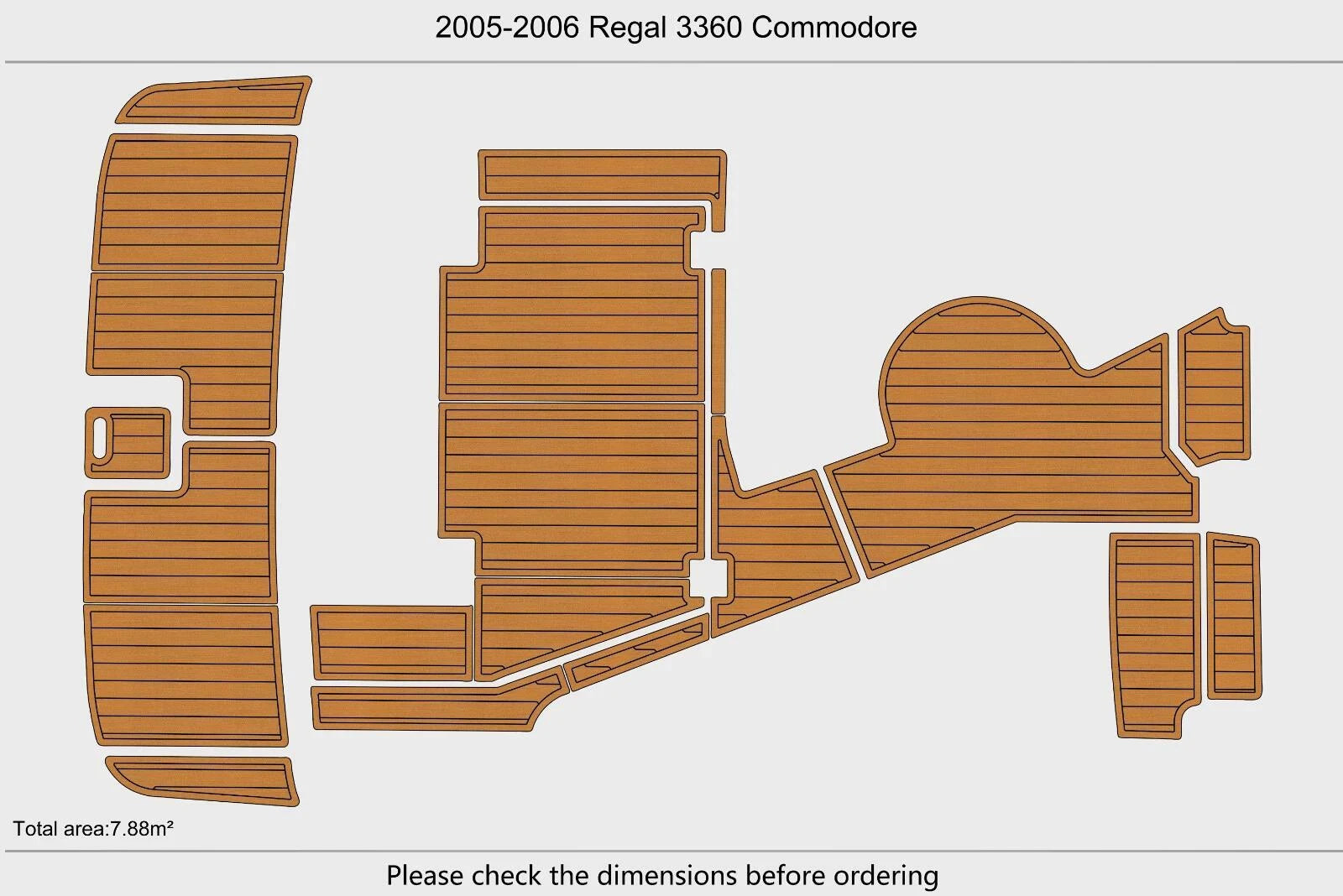 EVA Pads for Regal 3360 Cockpit Swim Platform (2005) - Teak Deck Faux Floor