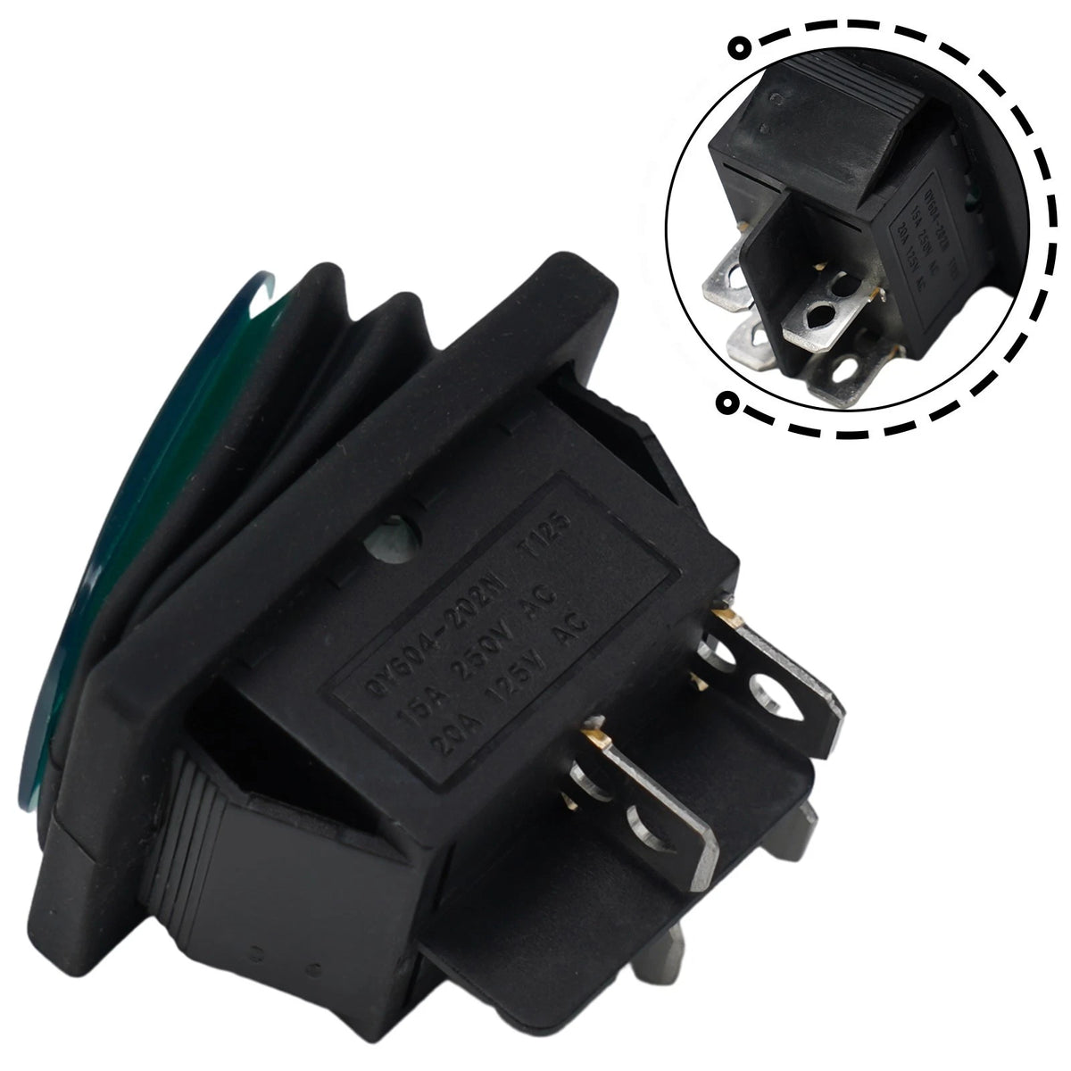 Rocker Switch DPST for Heavy Duty Motor Loads (Rectangular Applications)