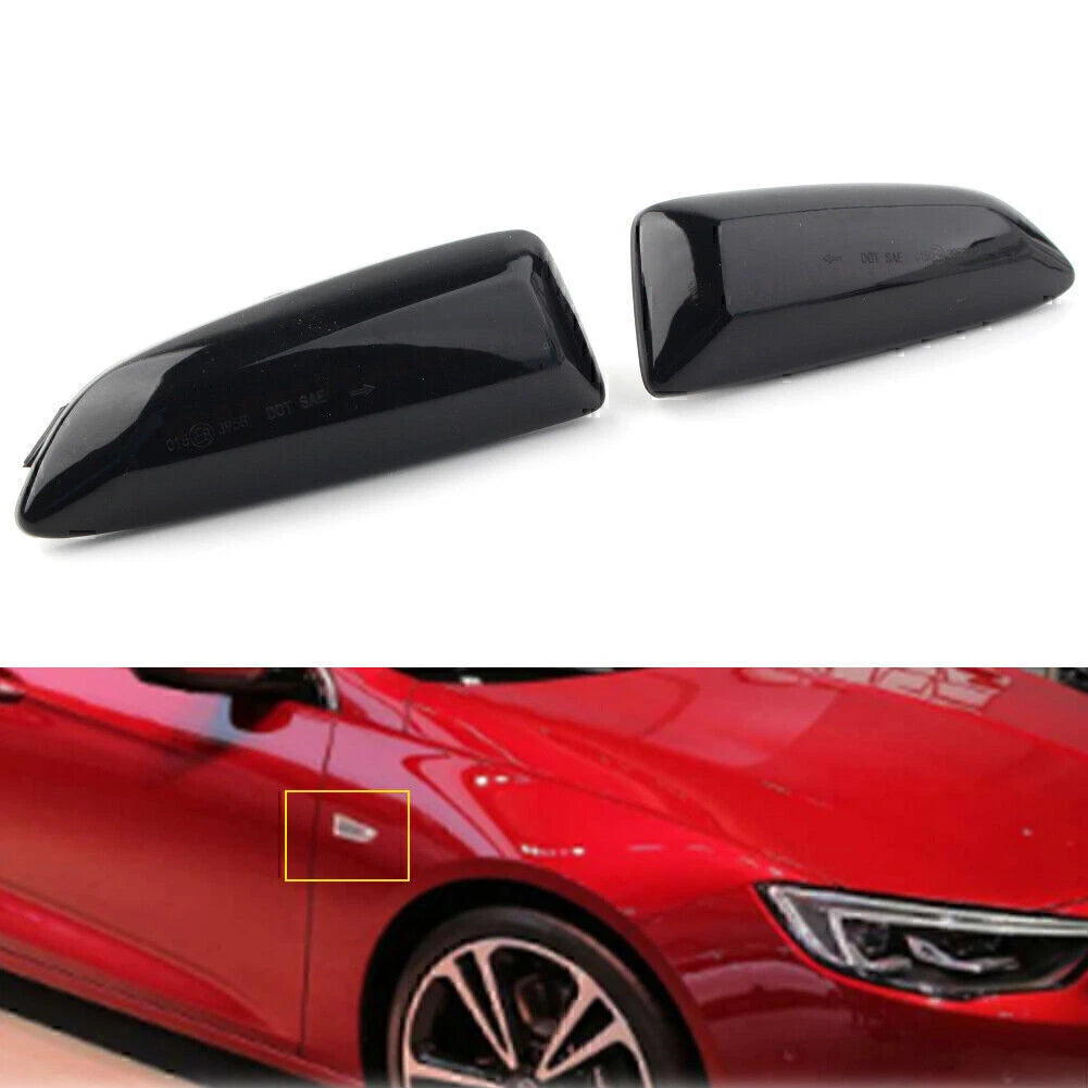 Black Dynamic Amber LED Front Side Marker Light for Opel Astra J K (2010–2020)