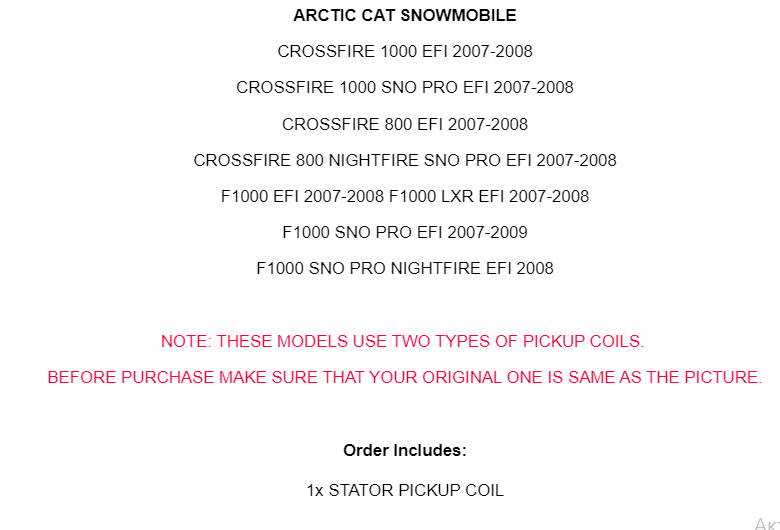 Stator Pickup Coil Replacement for Arctic Cat Crossfire 1000 800 EFI (2007–2009)