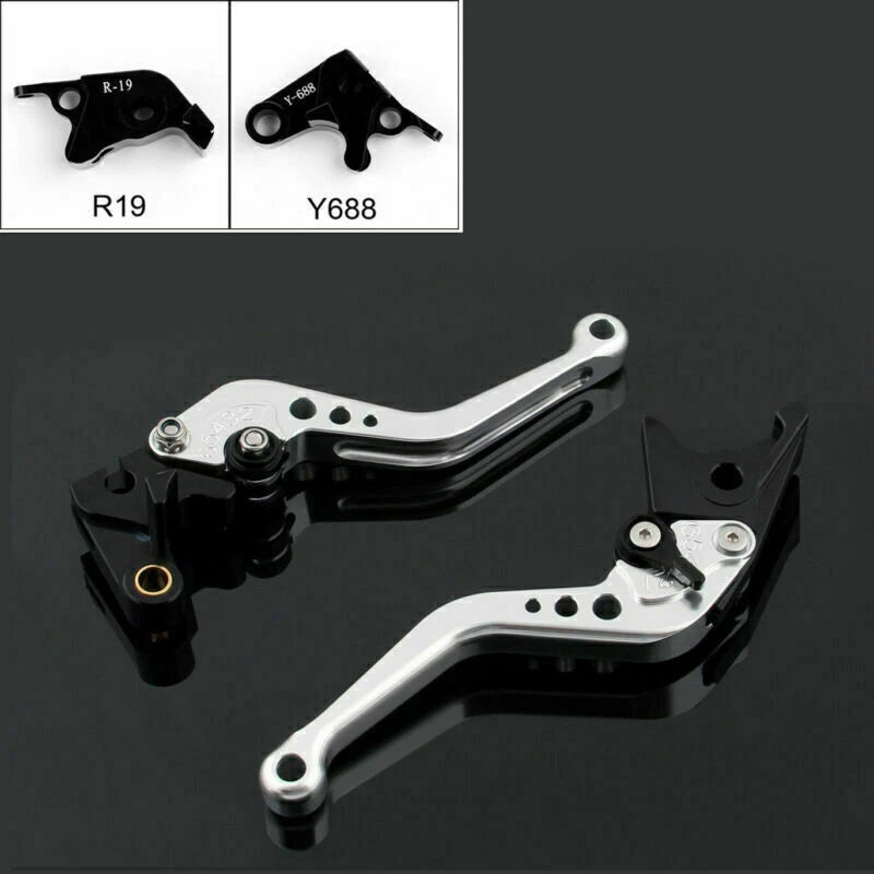 Short Brake Clutch Levers for Yamaha YZF 1000 R1 (2009–2012) Silver T9
