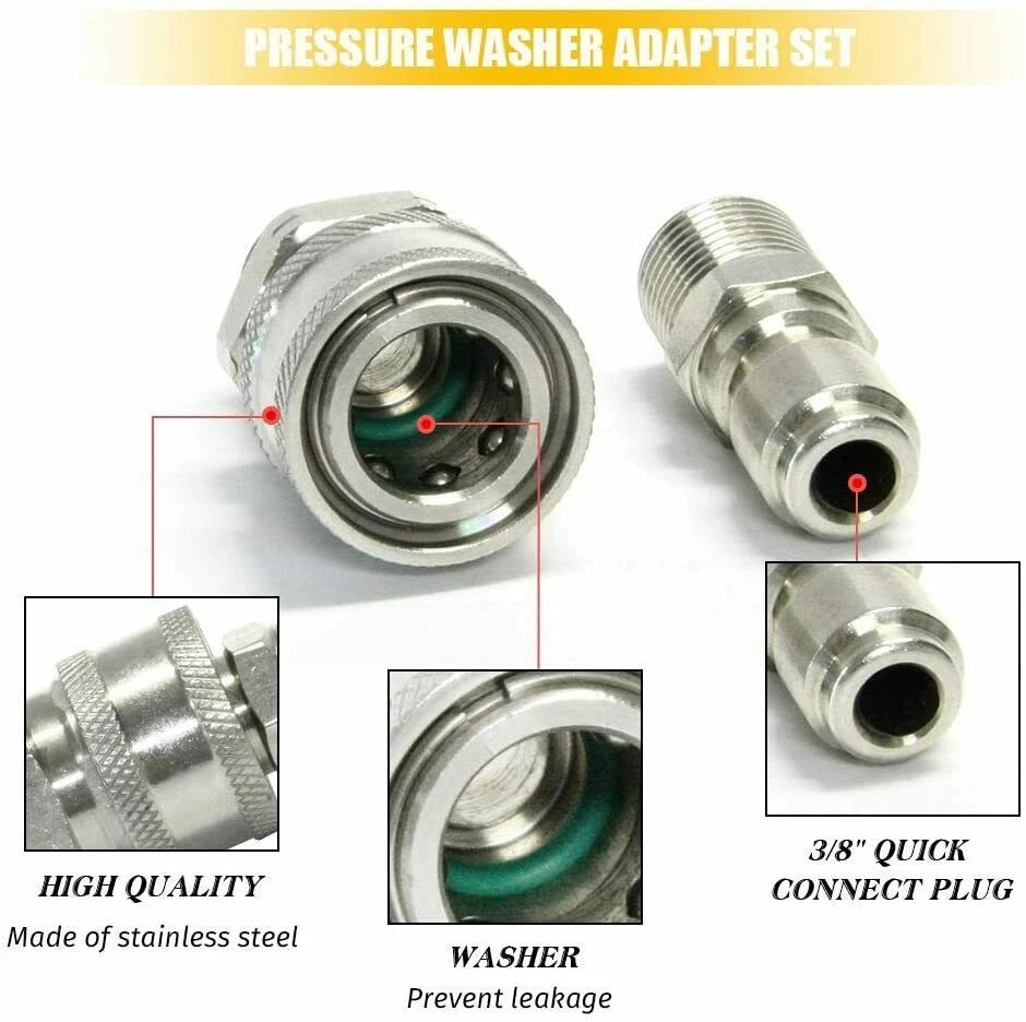 Adapter Kit for Pressure Washer Male Quick Connector