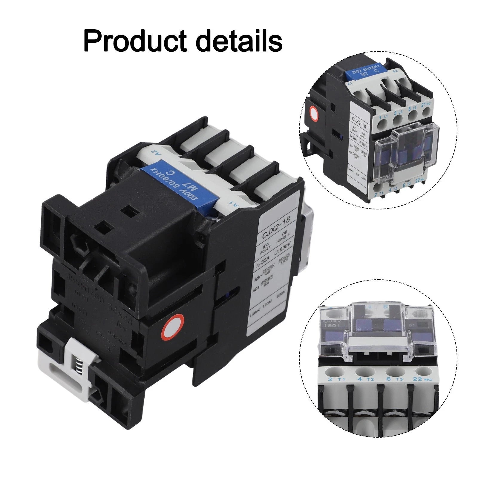 AC Contactor CJX2-1801 for Power Distribution (240V)