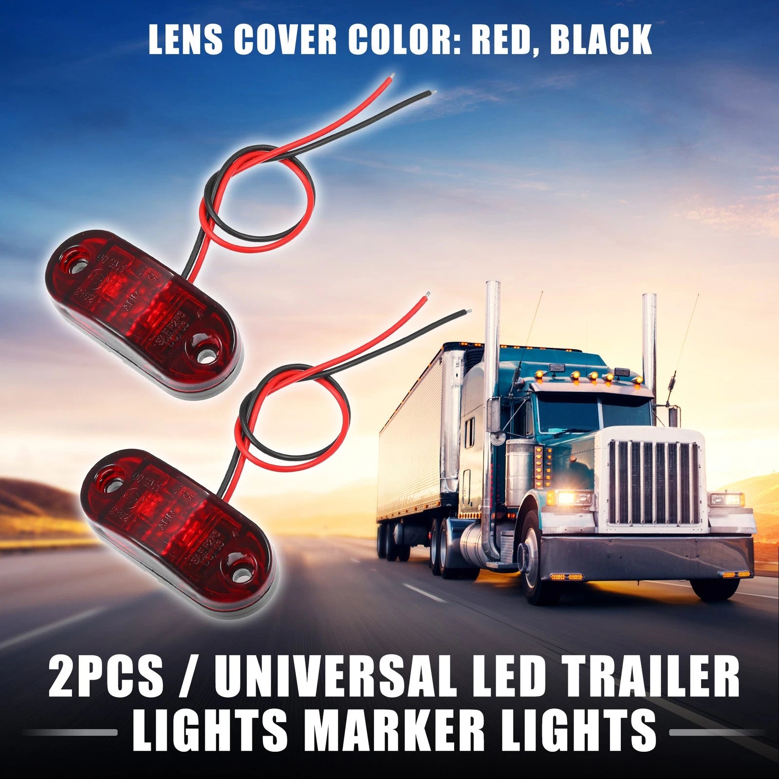 Trailer Marker Lights 24V Waterproof LED Oval Red for Truck Trailer (2000–2000)
